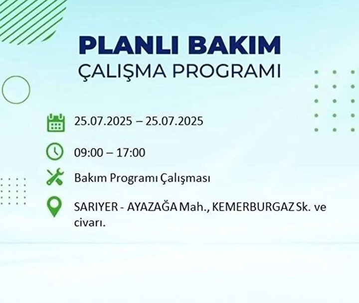 Sarıyer Elektrik Kesintisi