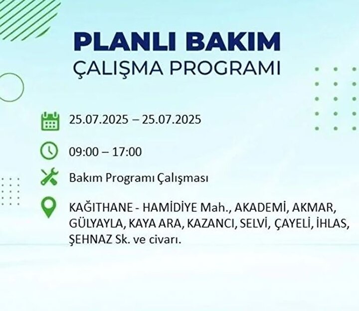 Kağıthane Elektrik Kesintisi