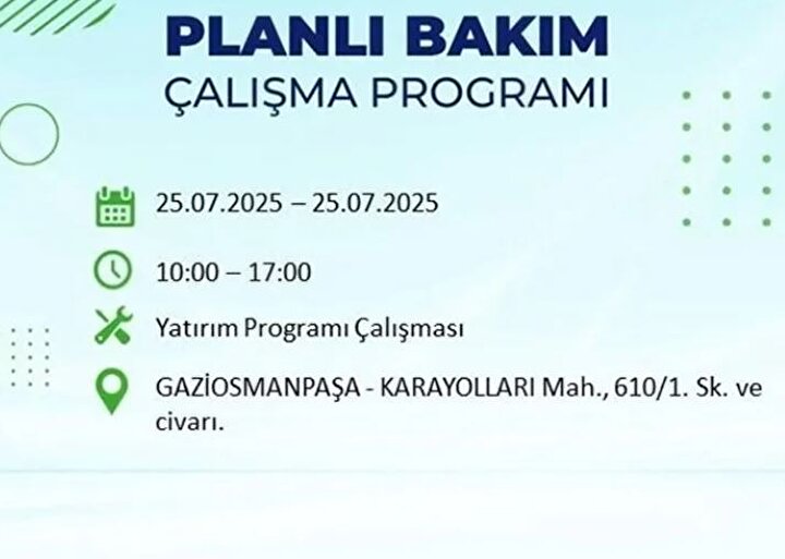Gaziosmanpaşa Elektrik Kesintisi