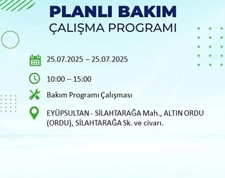 Eyüpsultan Elektrik Kesintisi