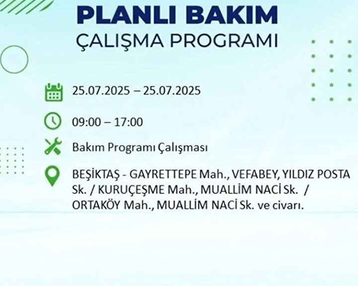 Beşiktaş Elektrik Kesintisi