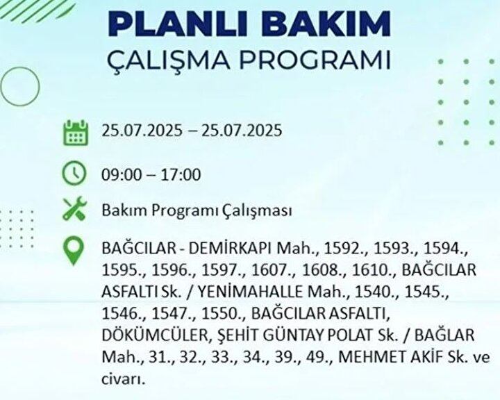 Bağcılar Elektrik Kesintisi