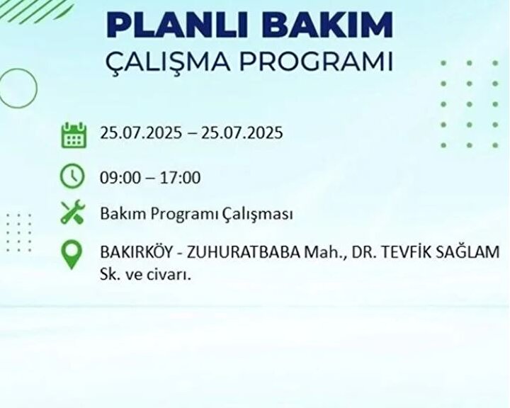 Bakırköy Elektrik Kesintisi
