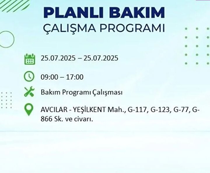 Avcılar Elektrik Kesintisi