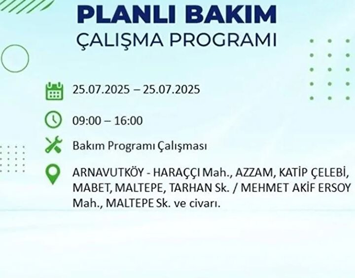 Arnavutköy Elektrik Kesintisi
